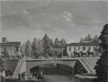Cos� appariva il ponte del viale Monza sul Naviglio della Martesana nell'anno 1840 circa