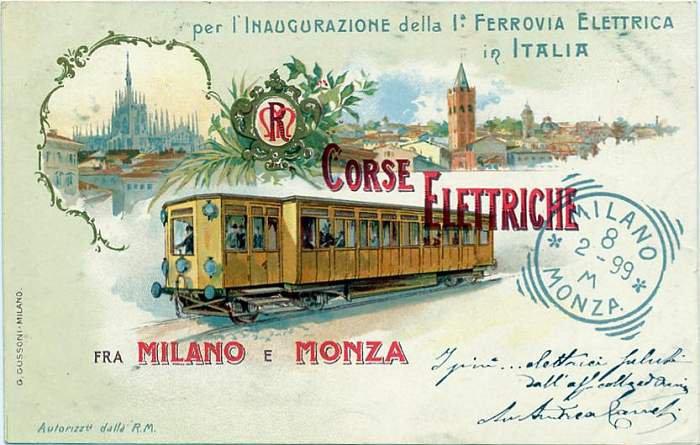 Milano nel febbraio 1899 poteva vantare la prima ferrovia elettrica in Italia