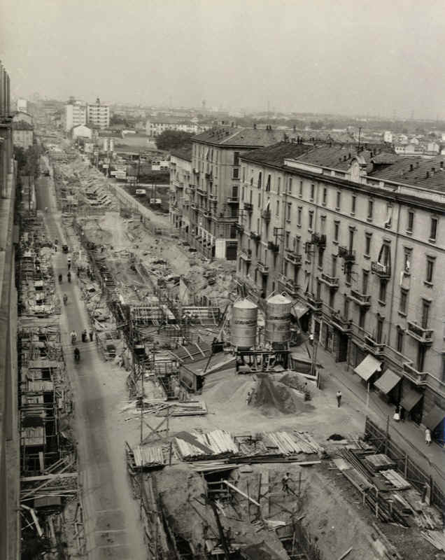 Anno 1958 - Gorla nel mezzo degli scavi per la linea 1 della metropolitana